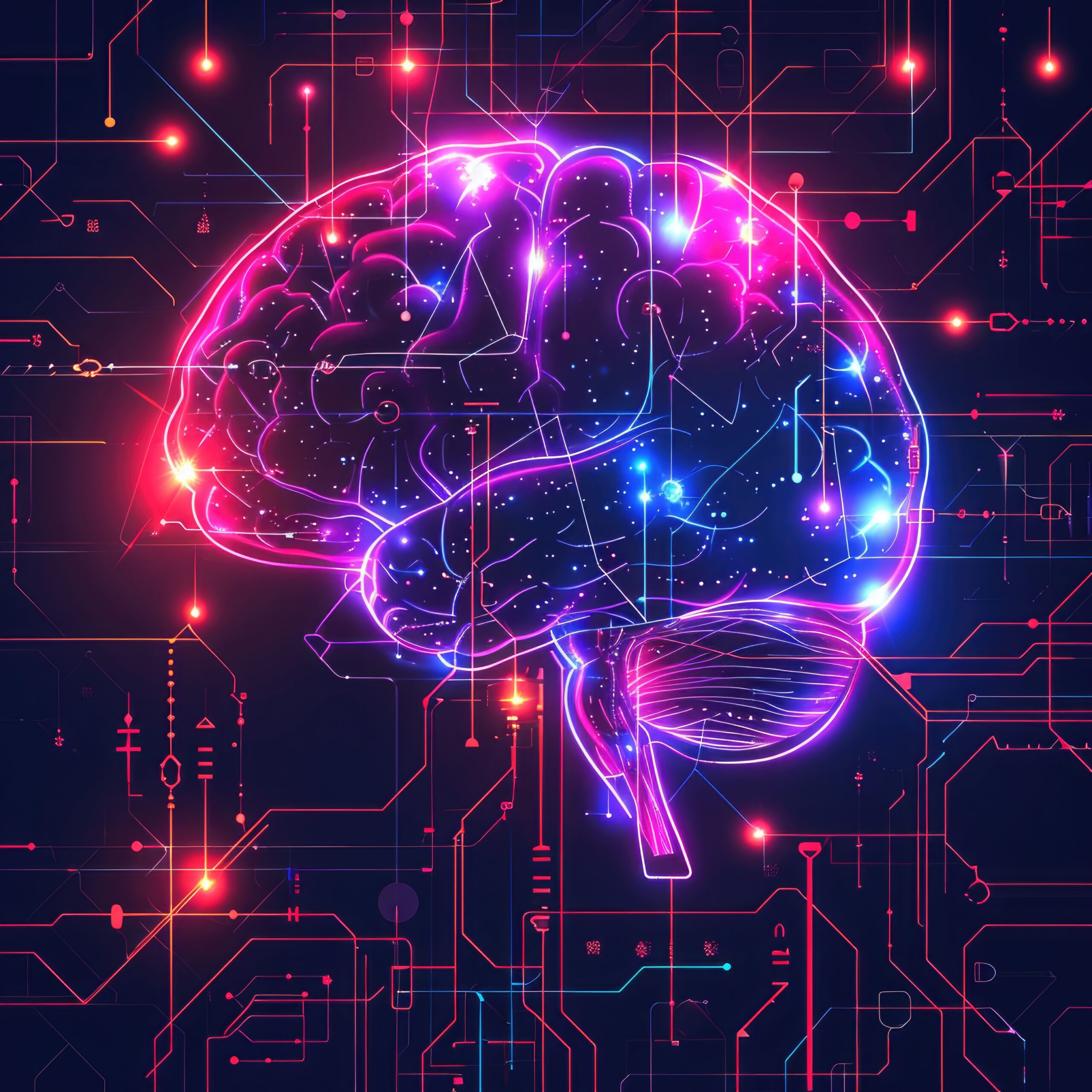 Brain icon with inspiration and innovation concept. Technology background. Generative AI Brain icon with inspiration and innovation concept. Technology background. Generative AI.